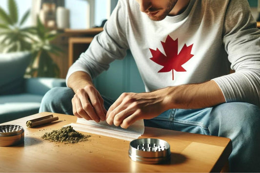 Канадски мъж държи канабис