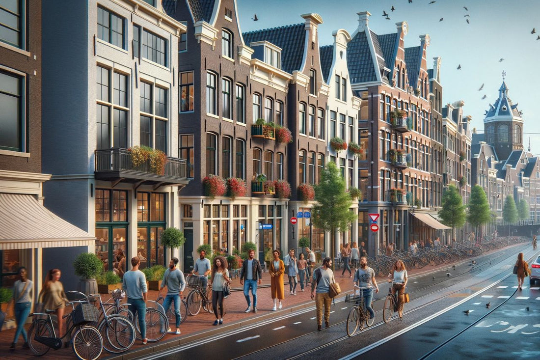 Сцена по улиците на Амстердам