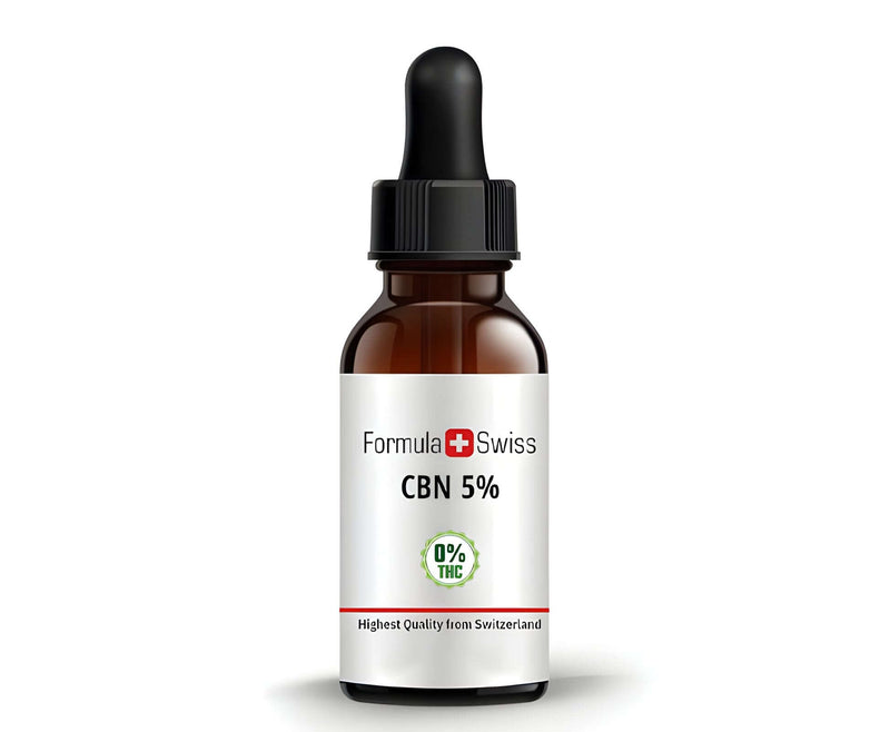 CBN масло 5% с 0% THC на Formula Swiss в кехлибарена бутилка с капкомер