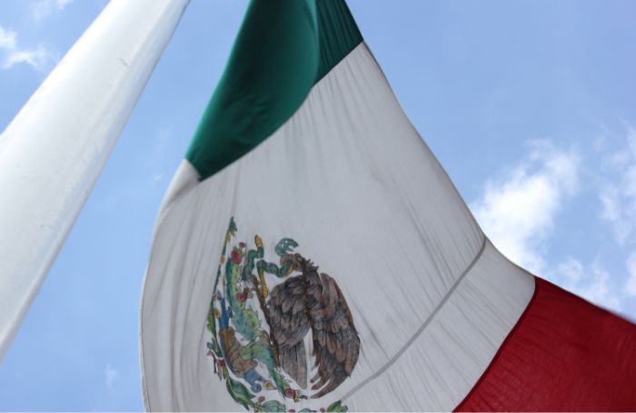 Размахване на знамето на Мексико
