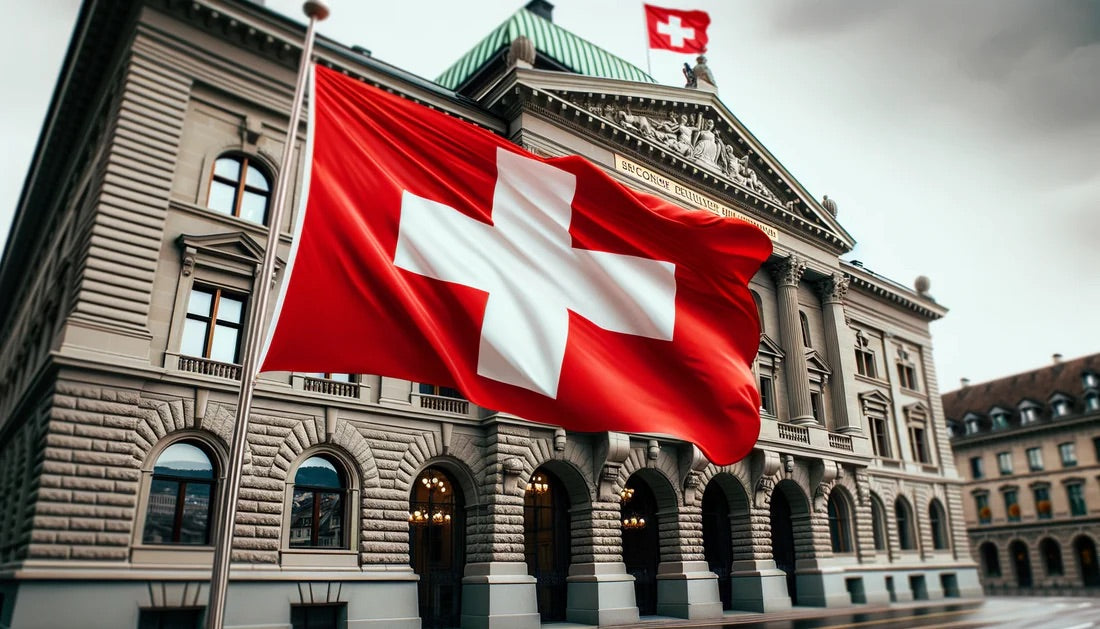 Швейцарското знаме пред правителствена сграда