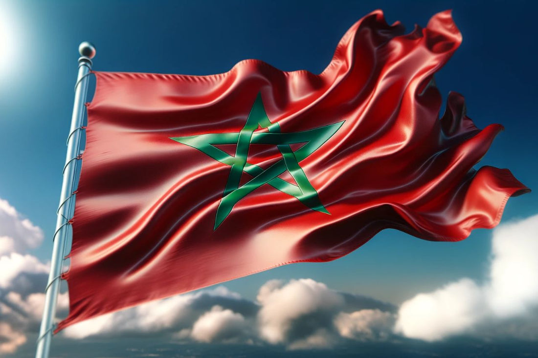 размахване на знамето на Мароко