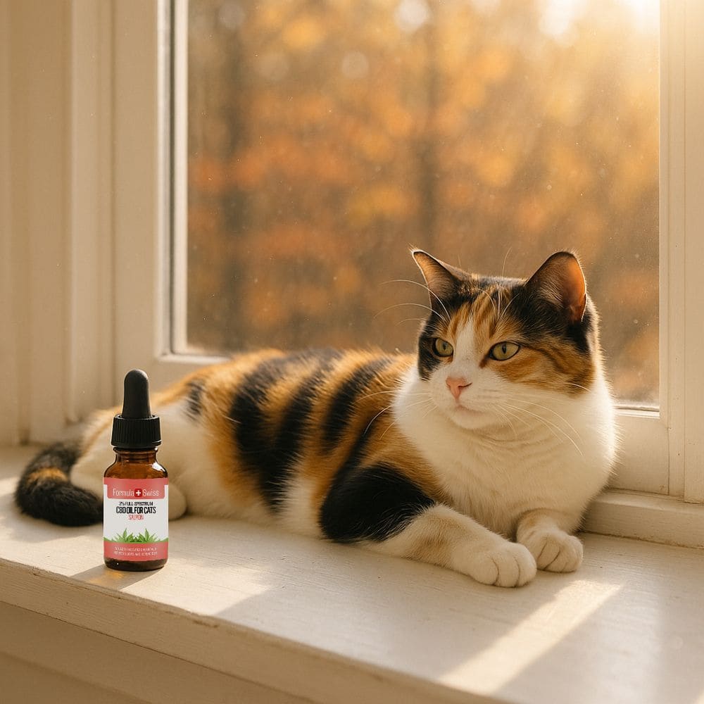 CBD масло в MCT масло с аромат на сьомга за котки