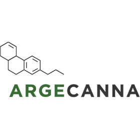 ARGECANNA канабис индустрия асоциация лого в зелено и сиво на прозрачен фон.