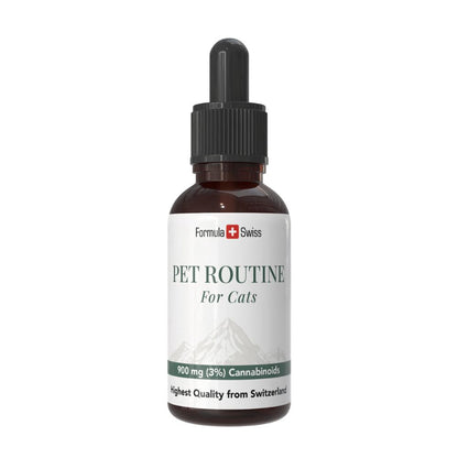 Бутилка Pet Routine за котки с лого на Formula Swiss на бял фон