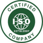 ISO сертифициране лого с номер 22716:2007