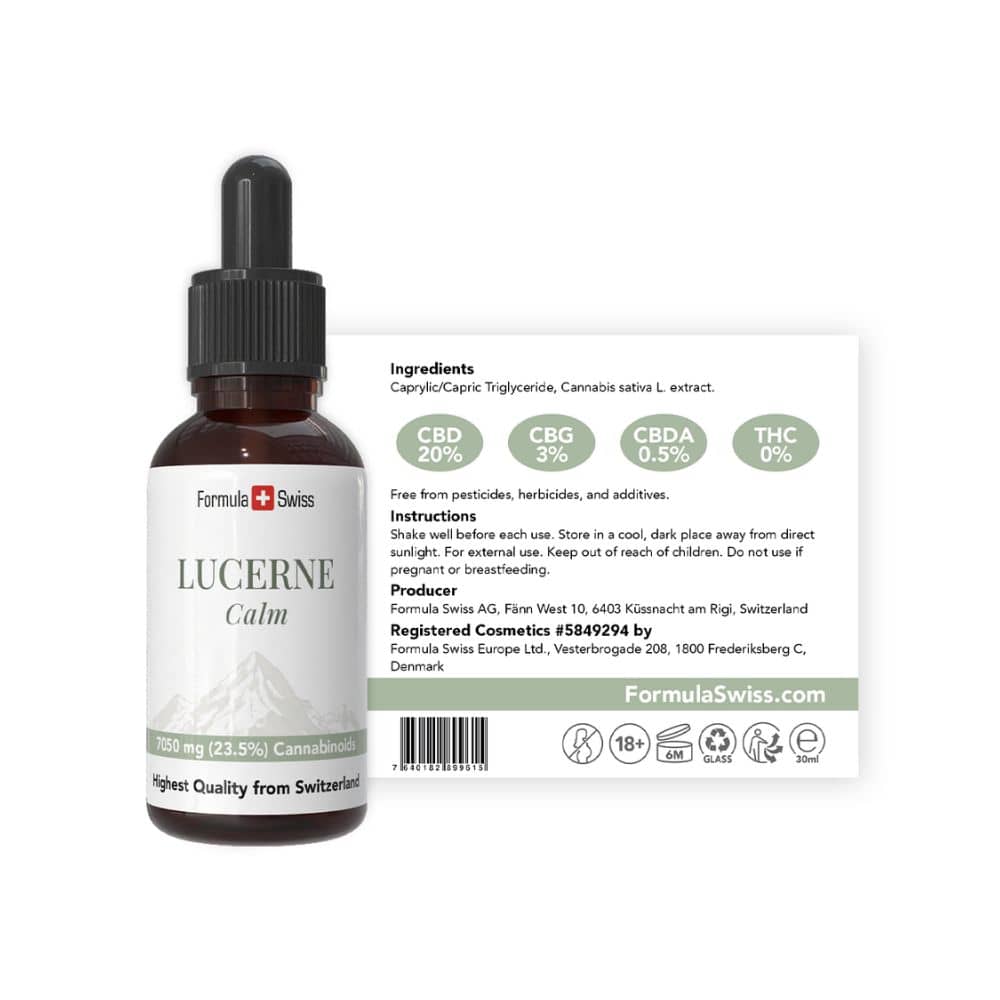 Бутилка Lucerne Calm с етикет на бял фон