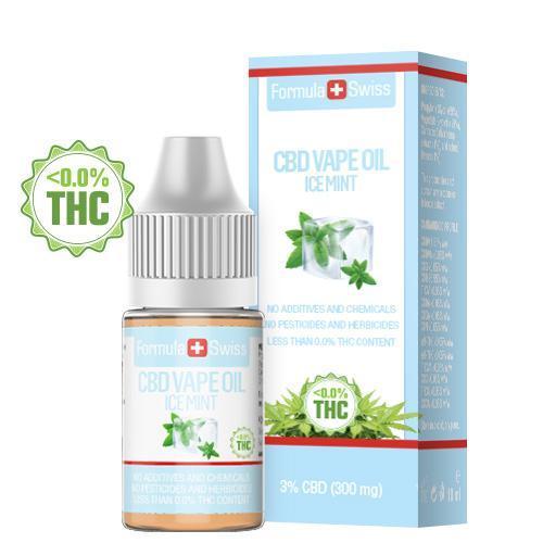 CBD масло за вейп Ice Mint на Formula Swiss, 3% CBD (300 мг), флакон 10 мл